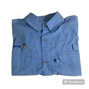 Outdoor Hilton Shirt Men Small‎ Blue Fishing Vented Long-Sleeve Fishingnosara